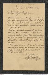 Nachlass Franz Steindachner, Brief von Brancaleone Borgioli an Franz Steindachner (05.10.1900), Inv.Nr. 45.03, Seite 1